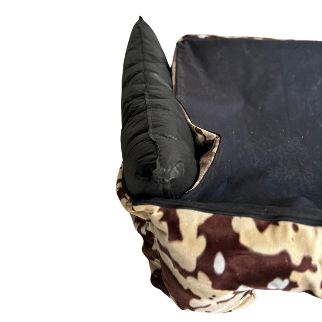 Faux Cowhide Comfort Dog Bed