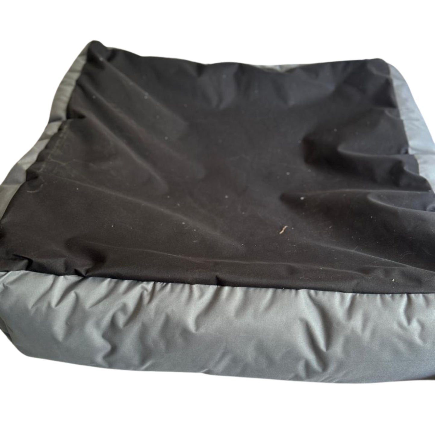 Canvas Square Dog Bed, Black with Piping – Durable Pet Bed for Medium to Extra Large Dogs