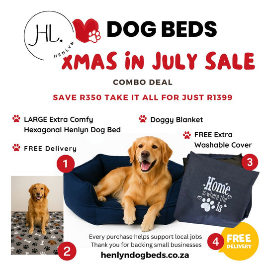 Xmas in July Bundle: Large Hexagonal Dog Bed + Free Blanket & Pillowcase