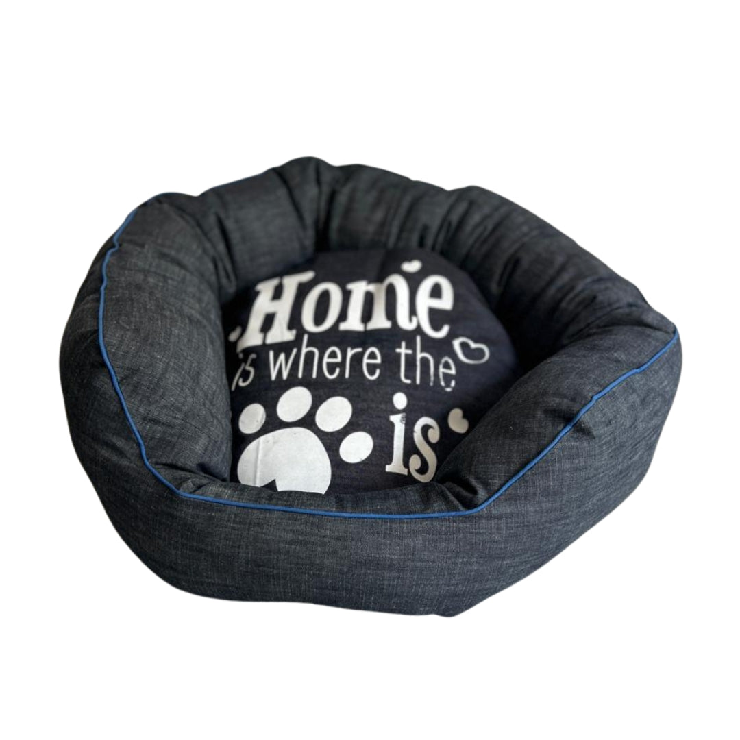 Round Canvas Dog Bed – Small Size, Durable & Comfortable Pet Bed for Small Dogs